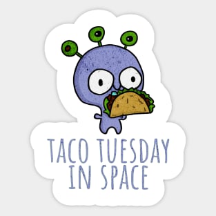 Kawaii Alien Taco Tuesday Alien Eat Taco Fiesta Sticker